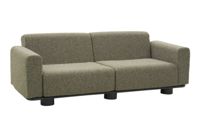 Bolster 2,5-seater sofa Anthracite/Teddy Verde