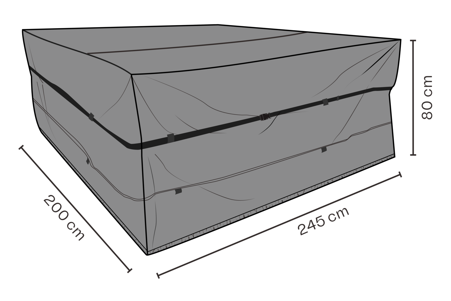 Furniture cover dining group Black - Breathable