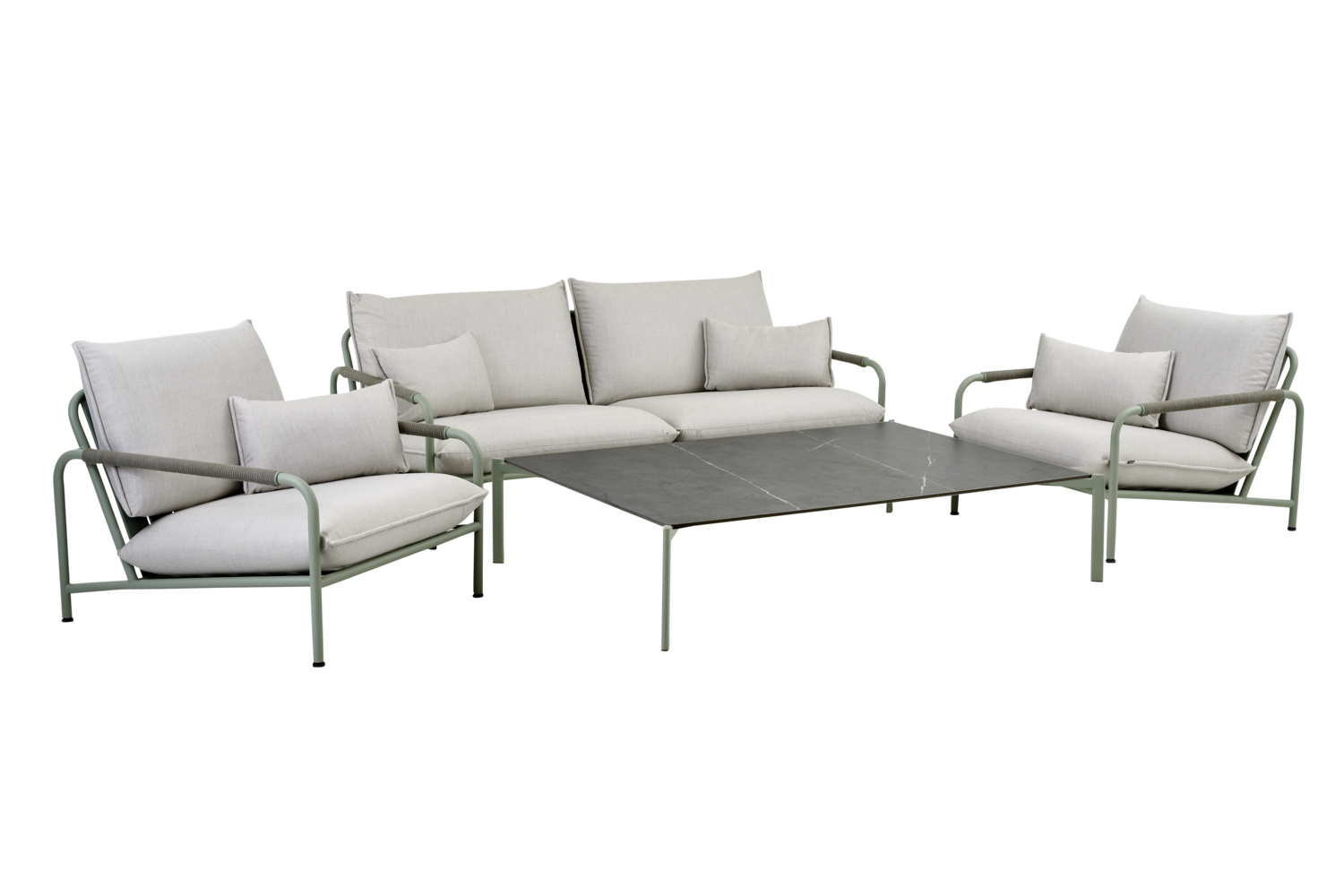 Lerberget 2,5-seater sofa Dusty Green/ash