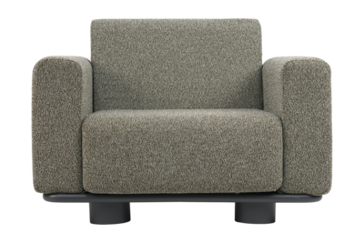 Bolster armchair Anthracite/Teddy Verde