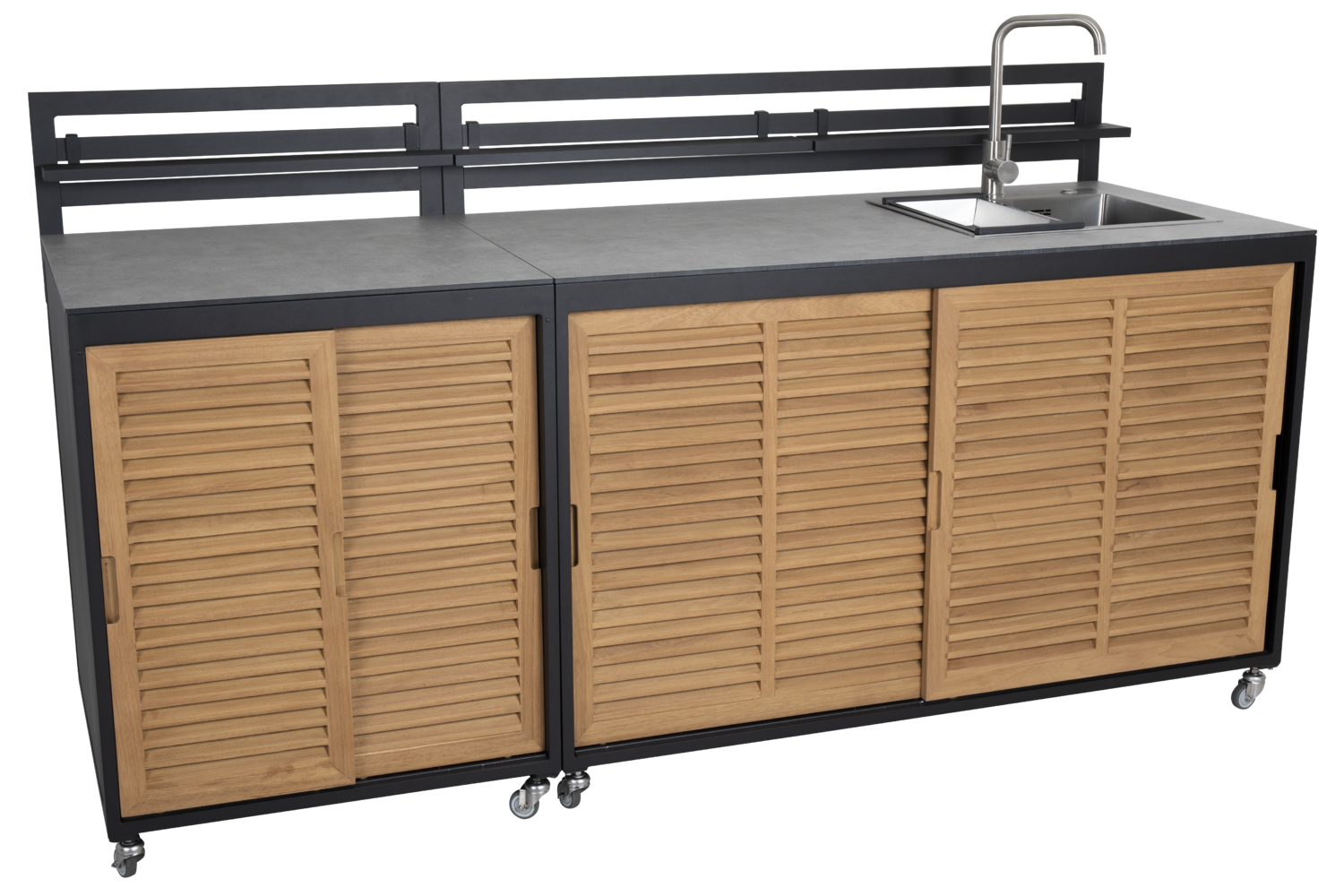 Fornax outdoor Kitchen Black/teak