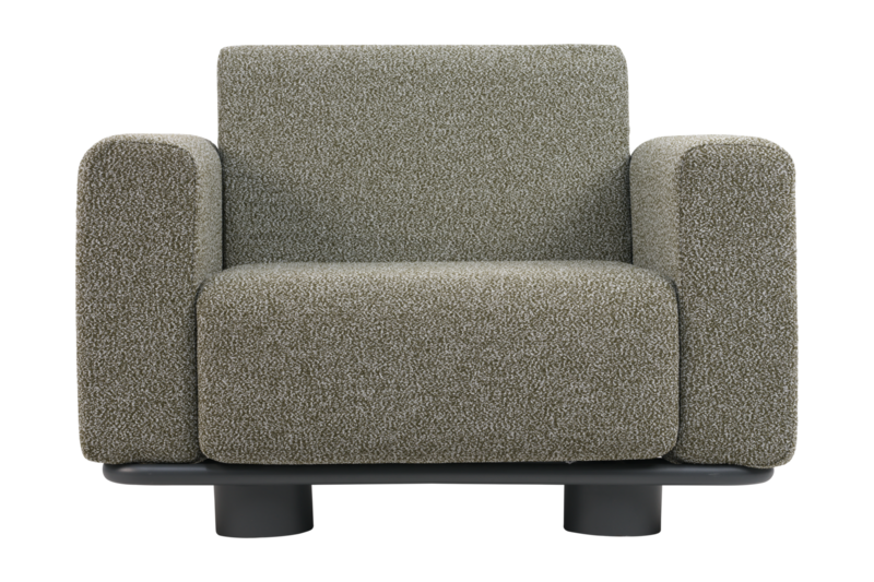 Bolster armchair Anthracite/Teddy Verde