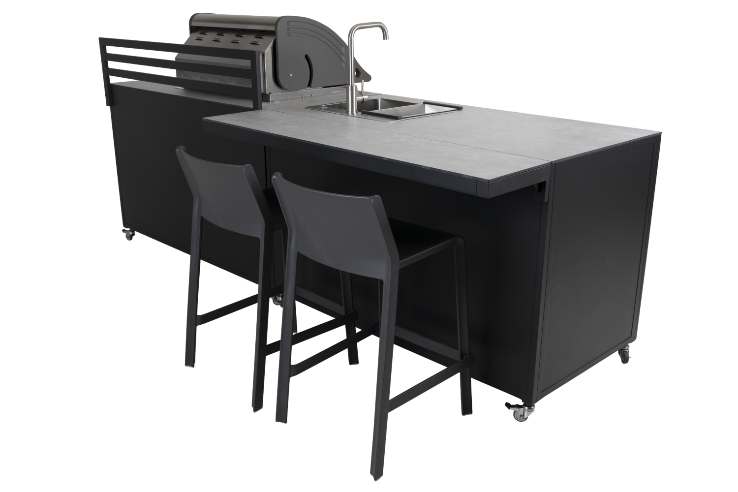 Fornax outdoor Kitchen Black/teak