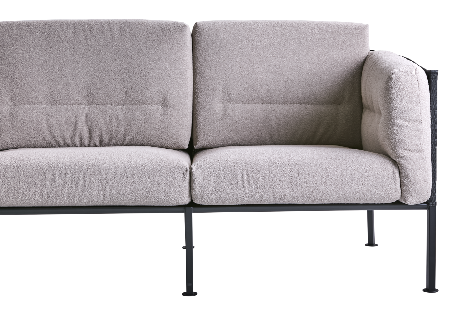 Delux 3-seater sofa Black/Teddy Beige