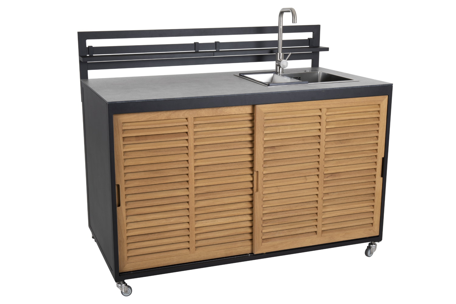 Fornax outdoor Kitchen Black/teak