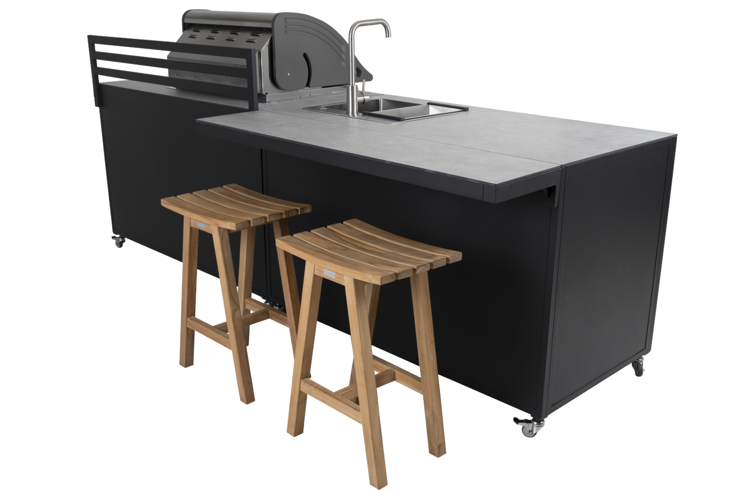Fornax outdoor Kitchen Black/teak