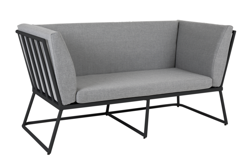 Vence 2-seater sofa Black/Pearl Grey