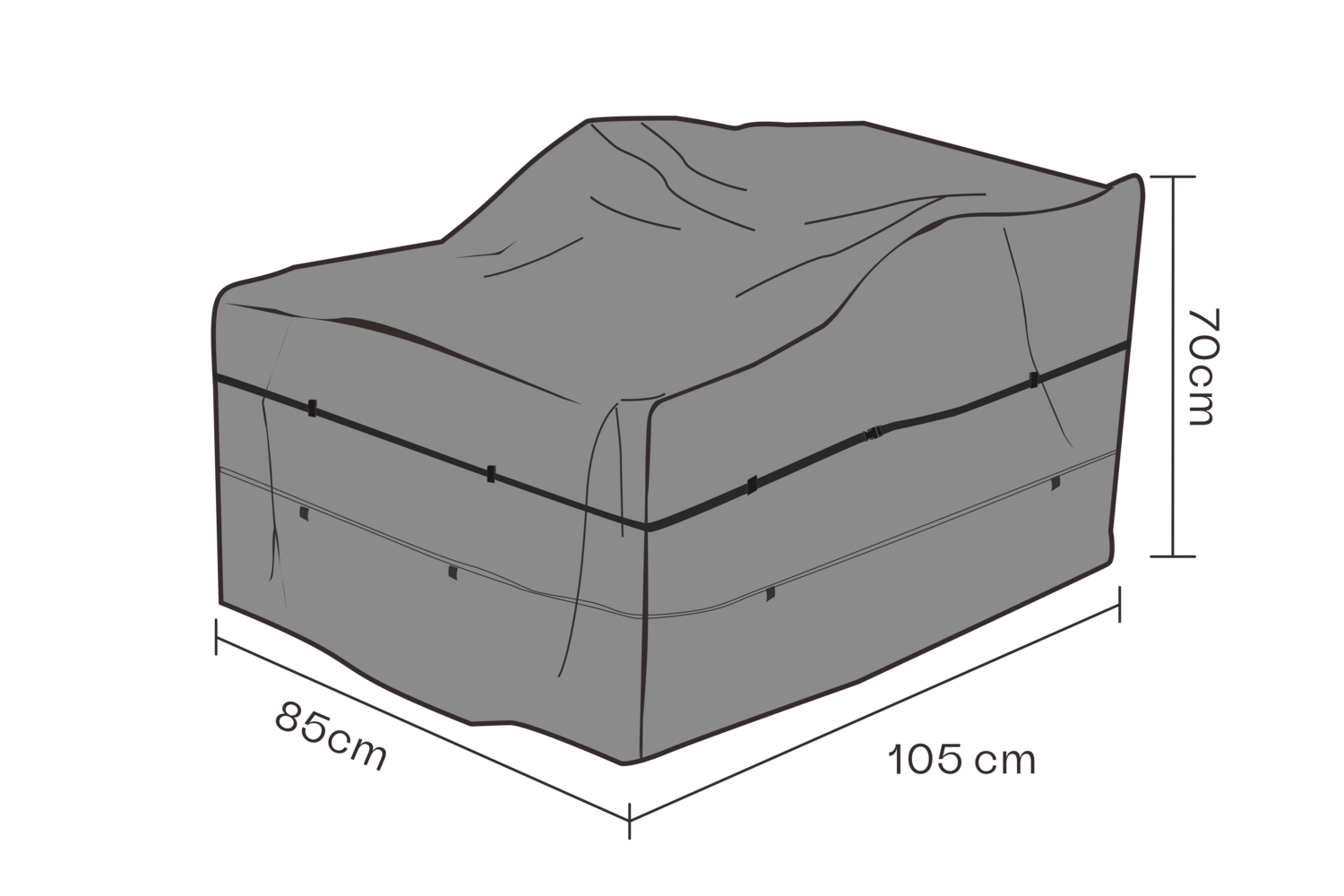 Furniture cover armchair Black - Breathable