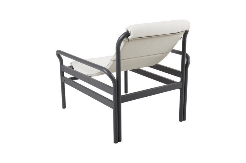 Sling armchair Anthracite/Vanilla White