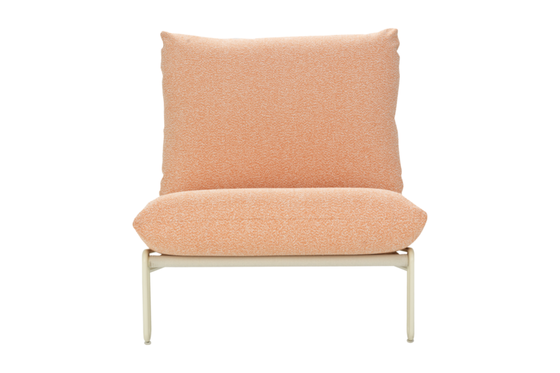 Blixt lounge chair Pearl White/Teddy Orange