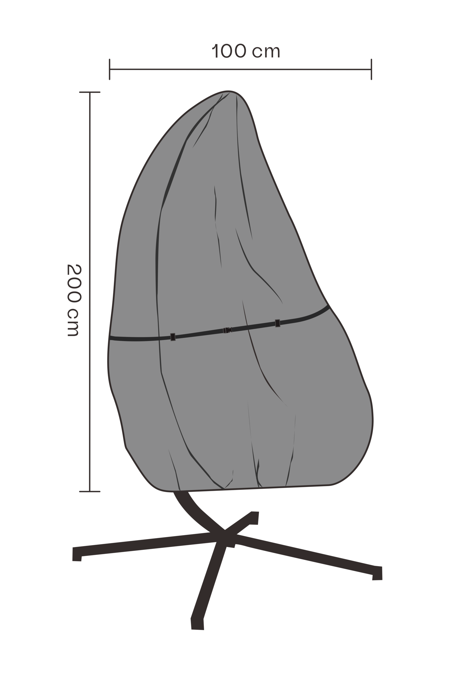 Furniture cover hanging swing Black -  Water proof