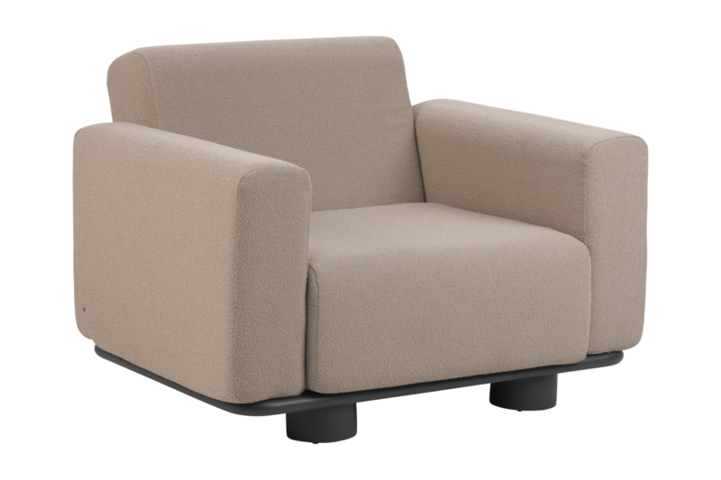 Bolster armchair Anthracite/Teddy Beige