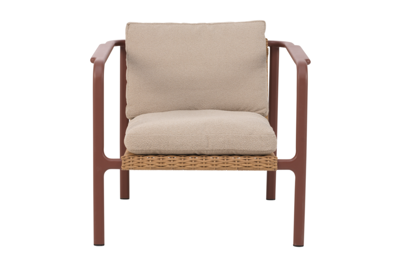 Motty armchair Zin Red/Teddy Beige