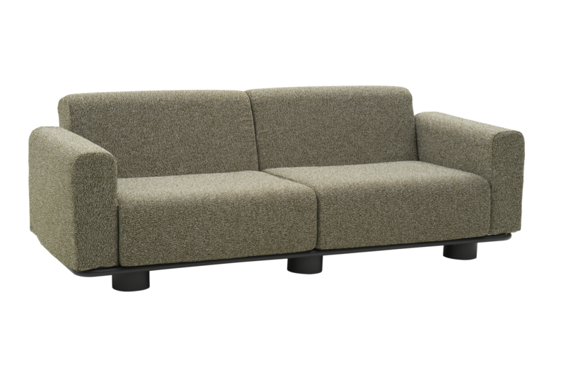 Bolster 2,5-seater sofa Anthracite/Teddy Verde