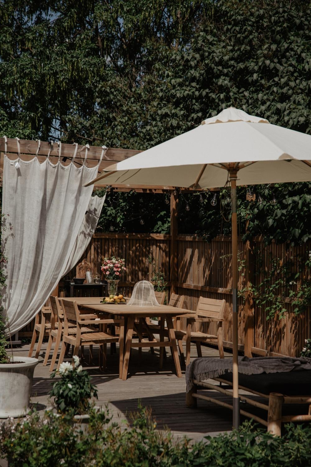 Trieste parasol Natural/Off-White