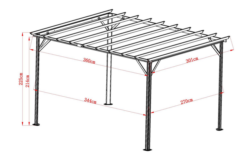 Piode pergola White/grey