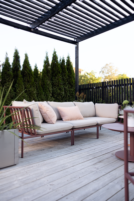 Collier corner Zin Red/Teddy Beige