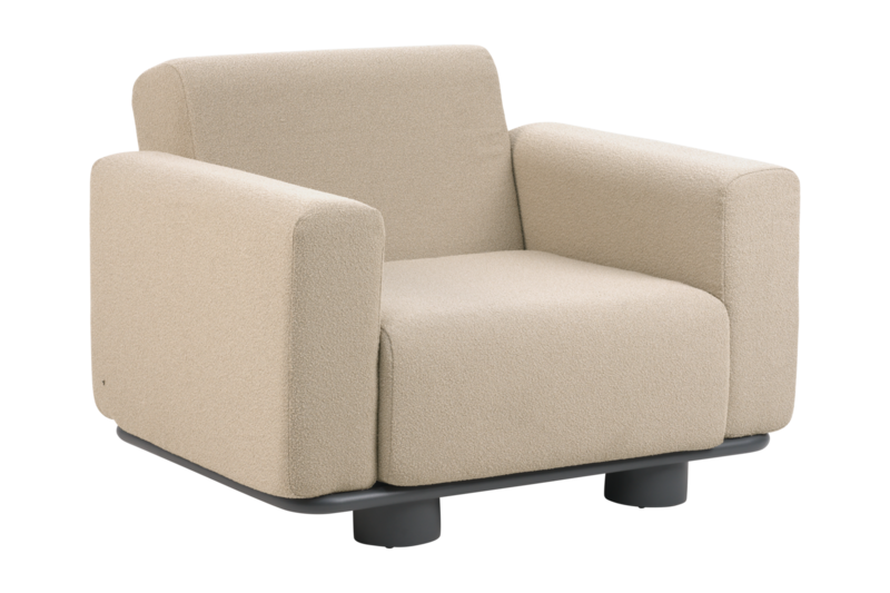 Bolster armchair Anthracite/Teddy Beige
