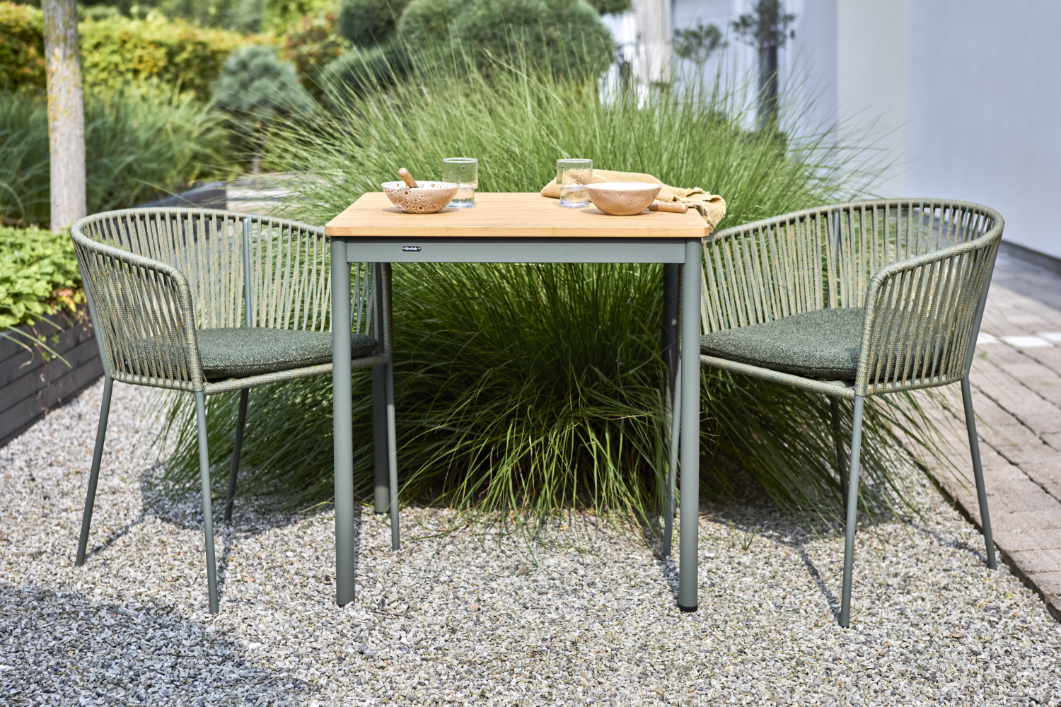 Nox café table Nordic Green/Bamboo