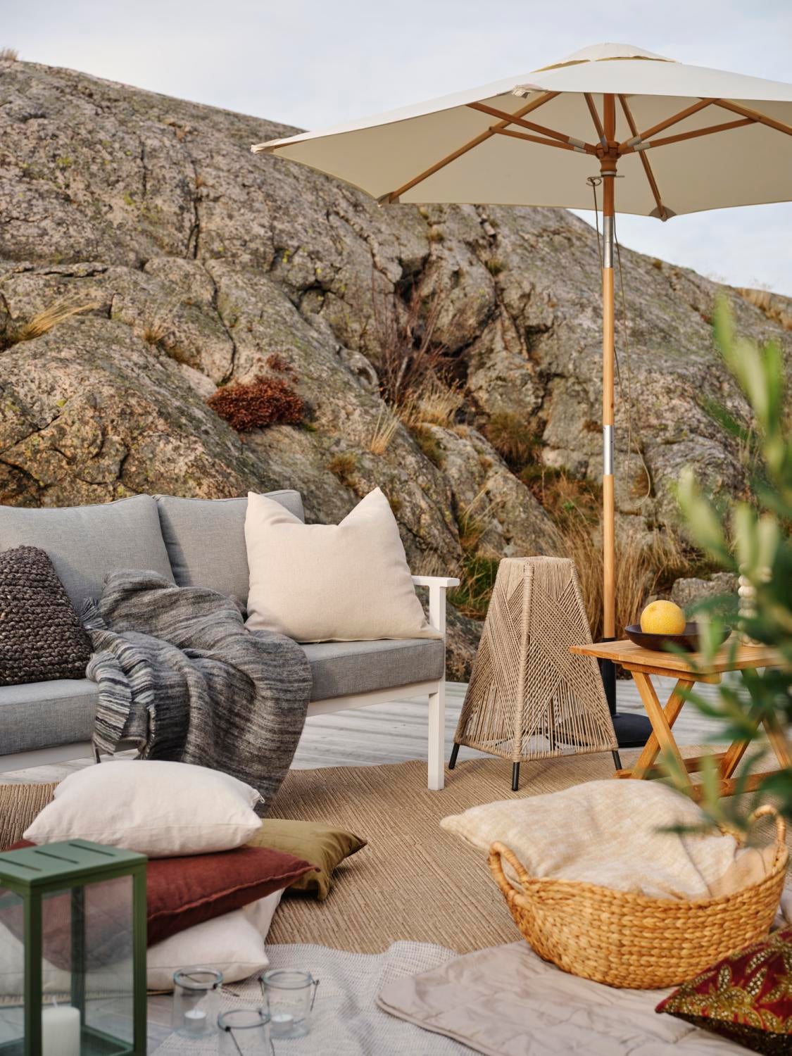 Samvaro High 3-seater sofa White/Pearl grey