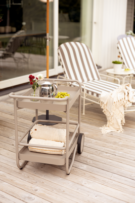 Arts lounger Soft White/Beige Stripes