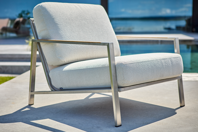 Naos armchair Stainless Steel/Dot Beige