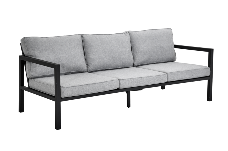 Belfort 3-seater sofa Black/Pearl Grey