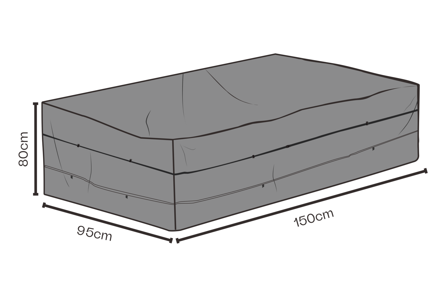 Furniture cover dining group Black - Breathable