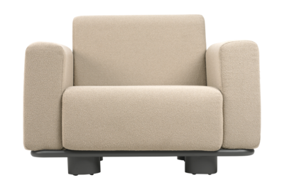 Bolster armchair Anthracite/Teddy Beige