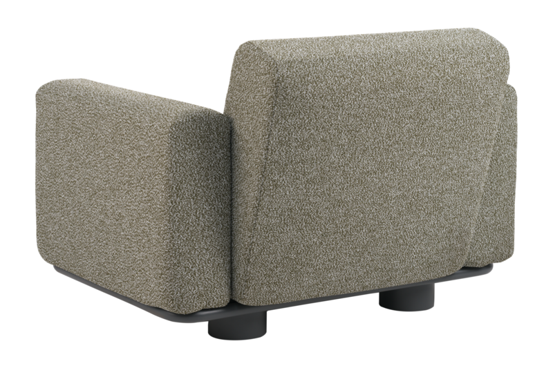 Bolster armchair Anthracite/Teddy Verde