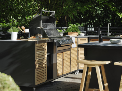 Fornax outdoor Kitchen Black/teak