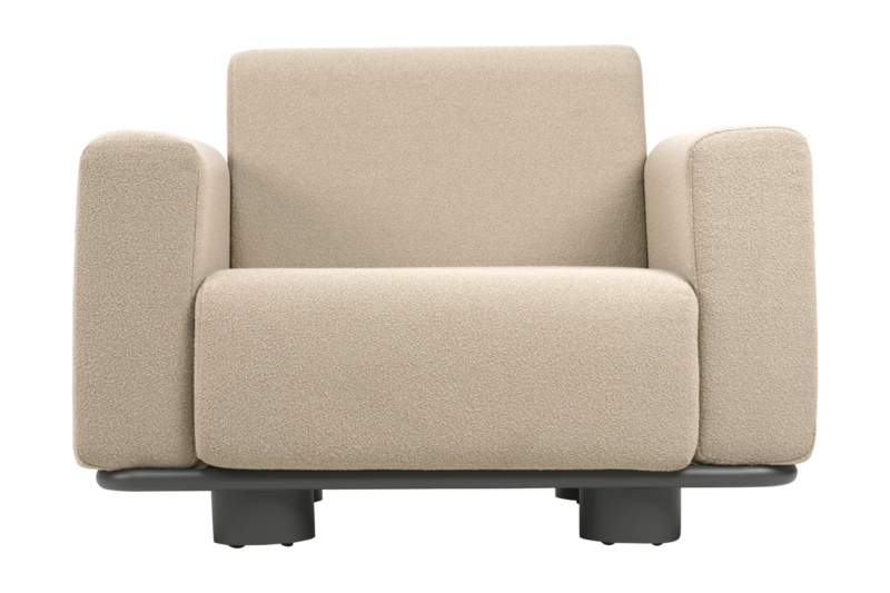 Bolster armchair Anthracite/Teddy Beige