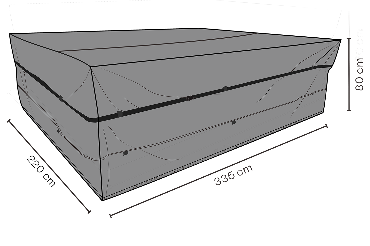 Furniture cover dining group Black - Breathable