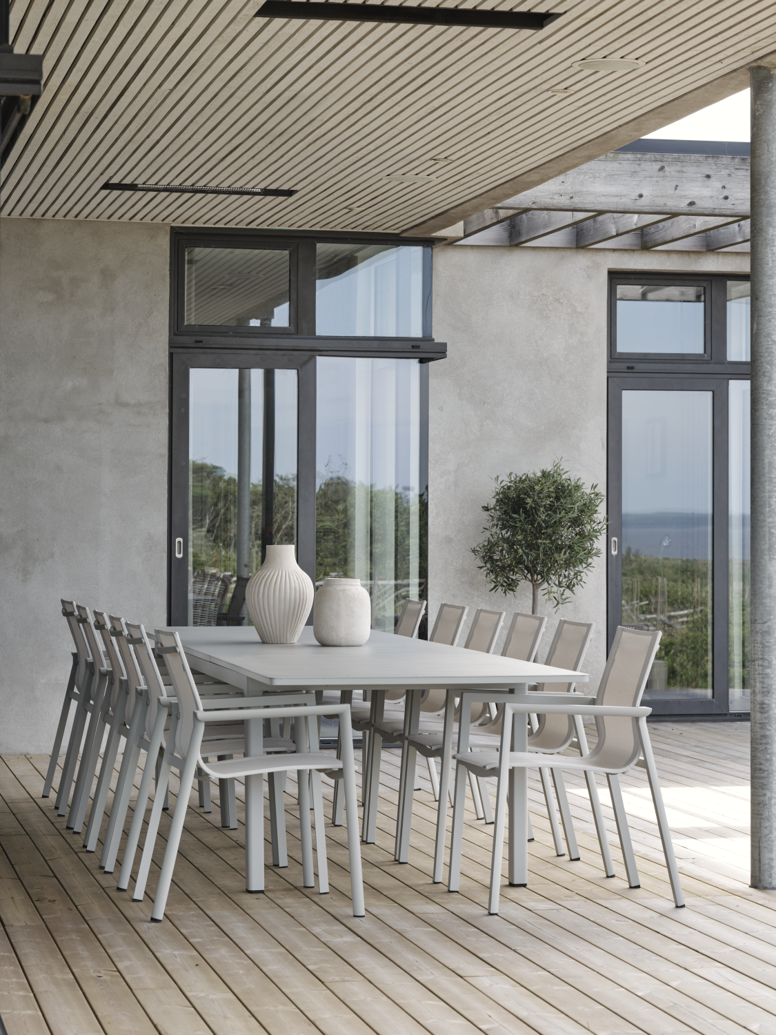 Delia armchair Light Grey/Off-White