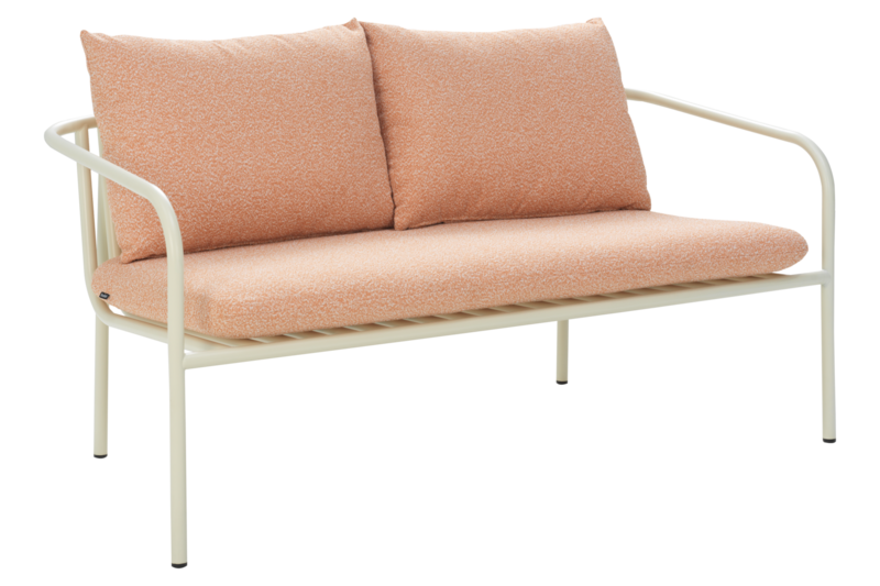 Bendt 2-seater sofa Pearl White/Teddy Orange