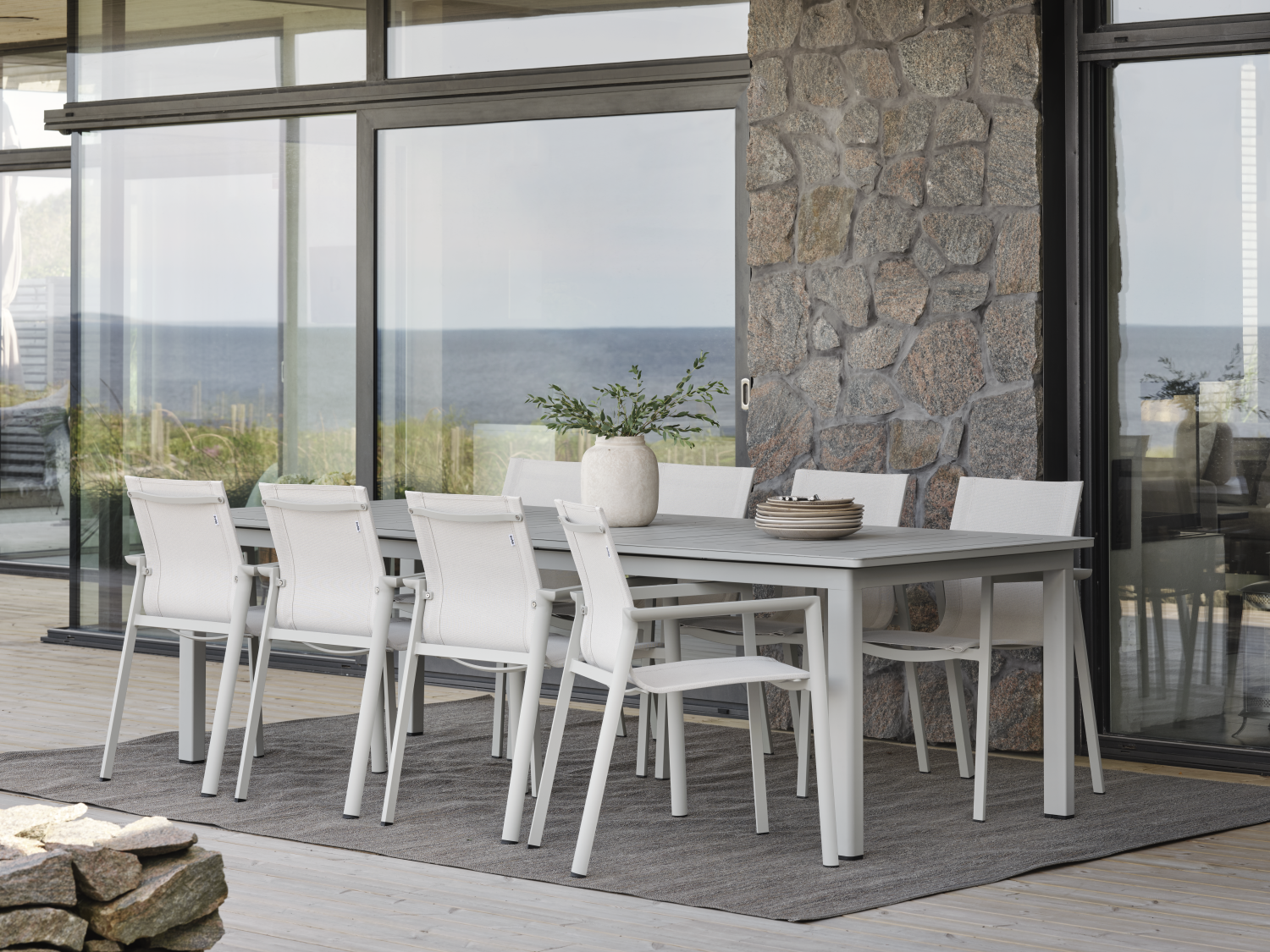 Delia armchair Light Grey/Off-White