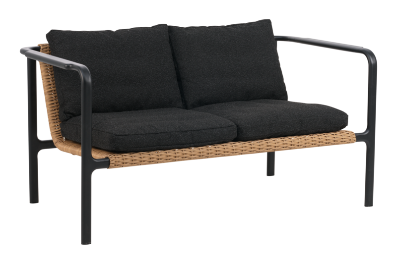 Motty 2-seater sofa Black/Teddy Black