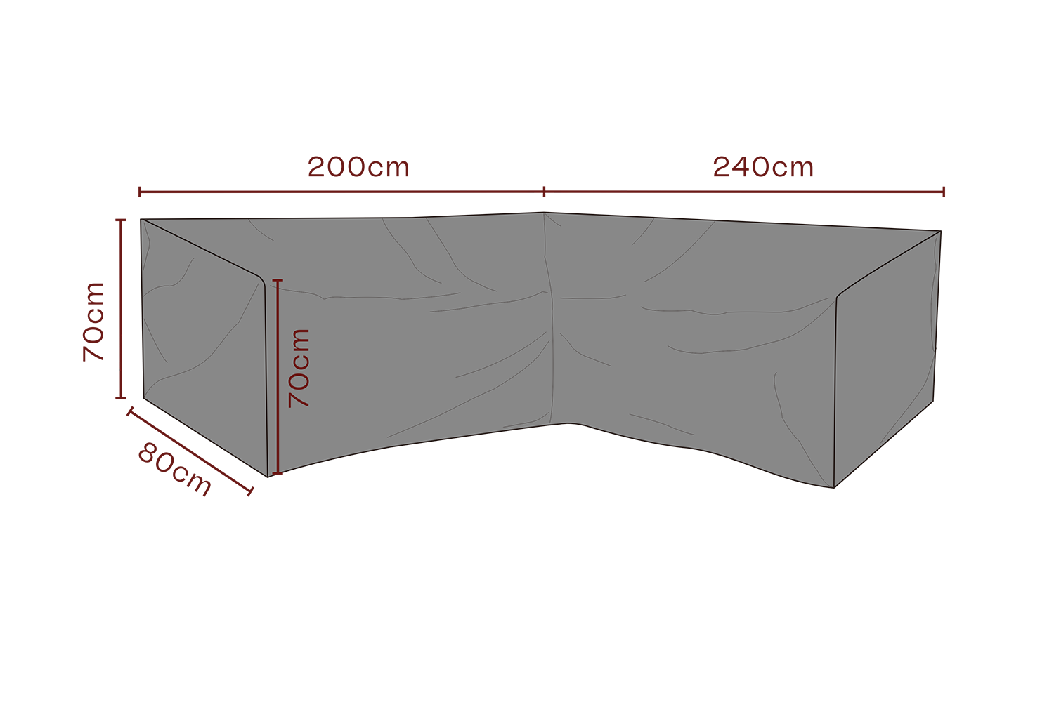 Furniture cover corner sofa Black - Breathable