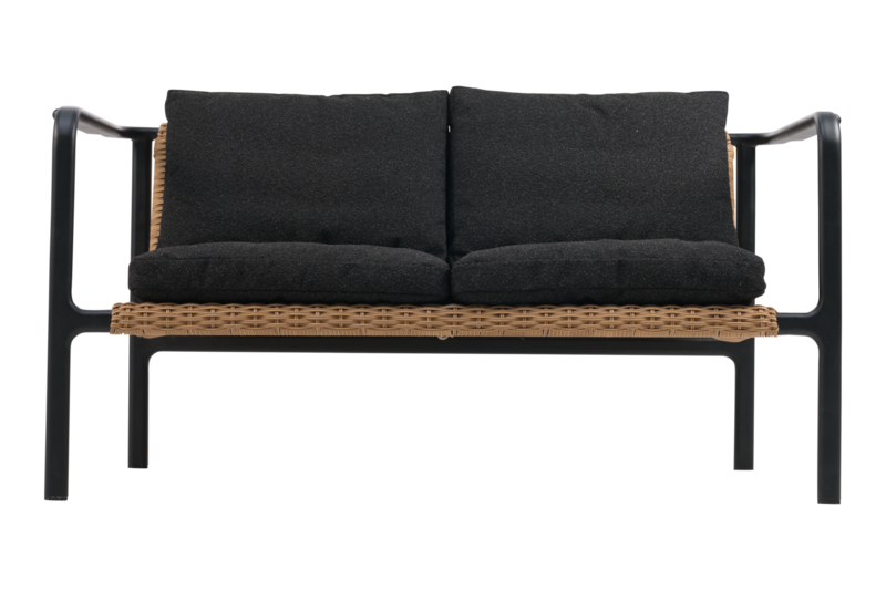 Motty 2-seater sofa Black/Teddy Black