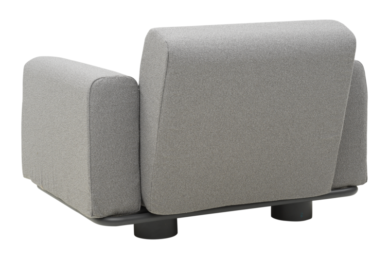 Bolster armchair Anthracite/Teddy Grey