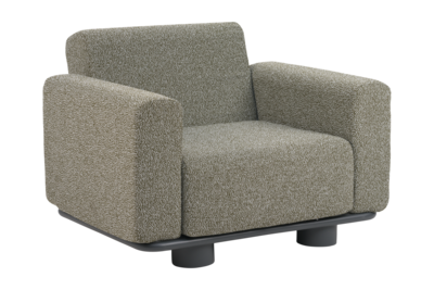Bolster armchair Anthracite/Teddy Verde