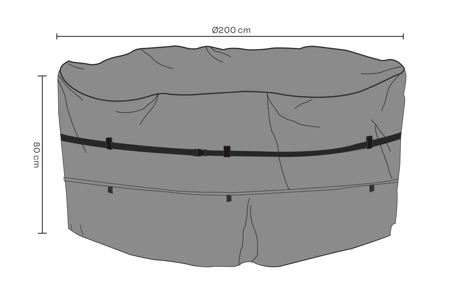 Furniture cover dining group Black - Breathable