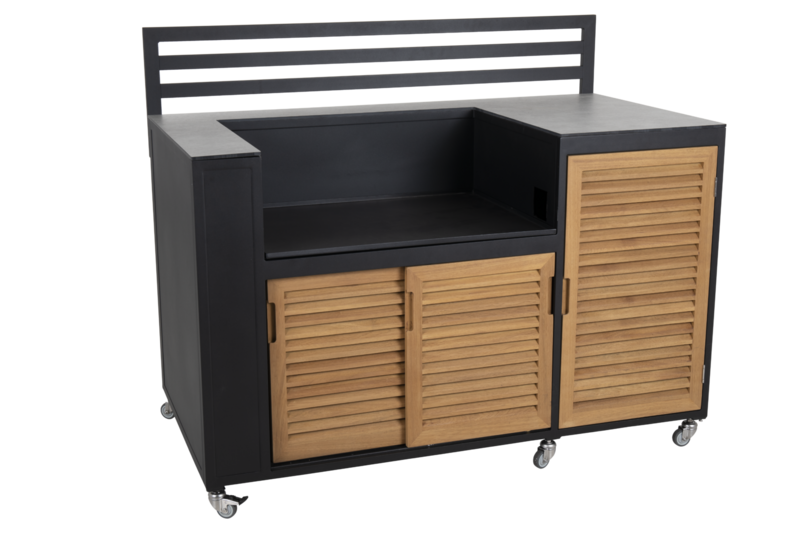 Fornax outdoor Kitchen Black/teak