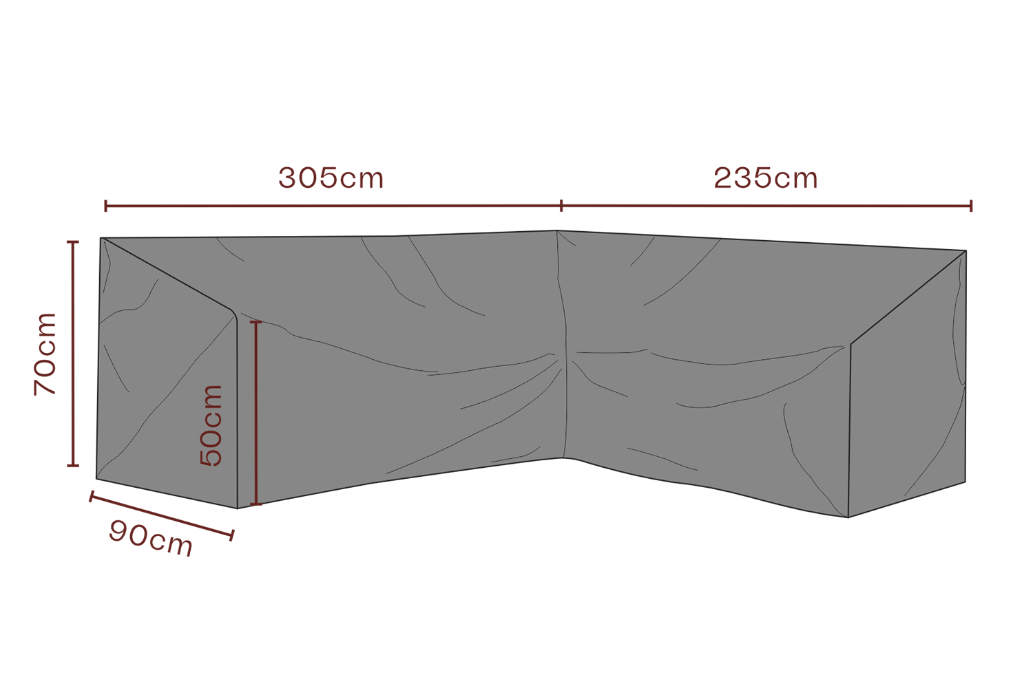 Furniture cover corner sofa Black - Breathable