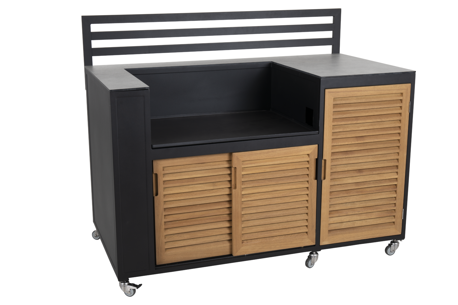 Fornax outdoor Kitchen Black/teak