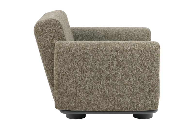 Bolster armchair Anthracite/Teddy Verde