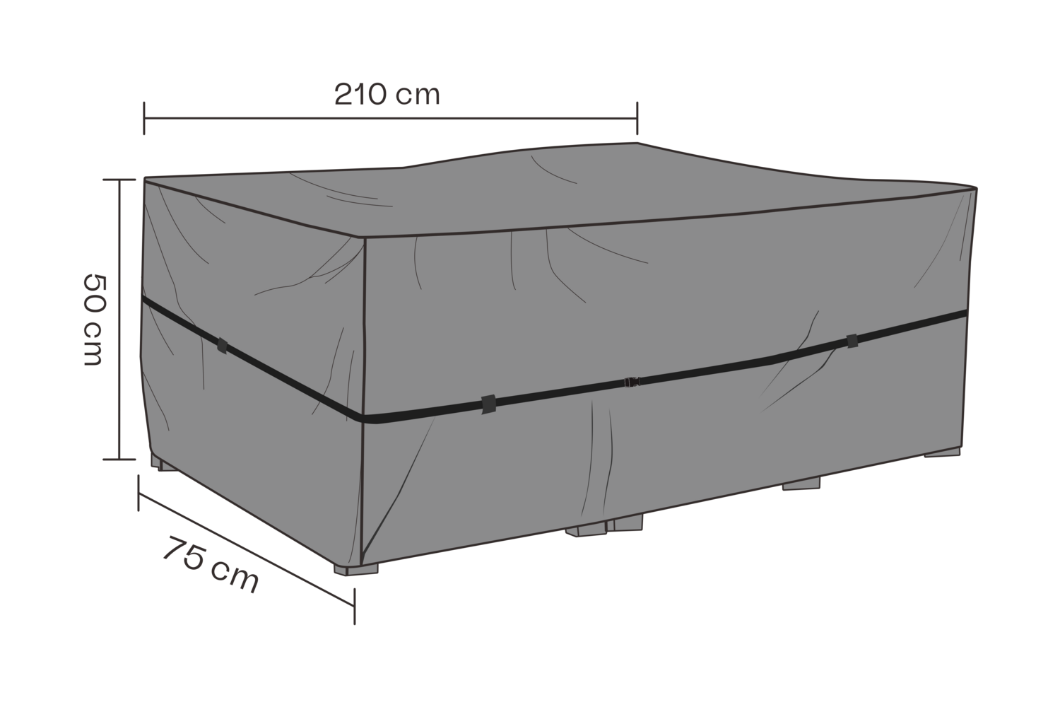 Furniture cover lounger Black - Breathable