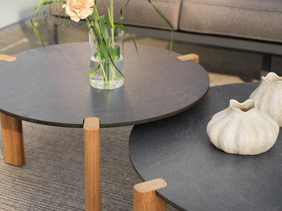 Domino coffee table Anthracite/Teak