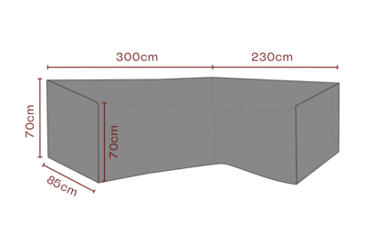 Furniture cover corner sofa Black