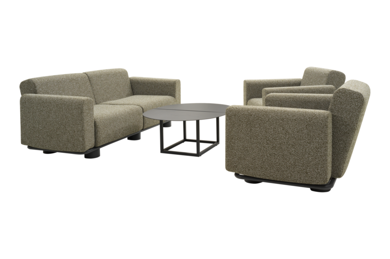 Bolster 2,5-seater sofa Anthracite/Teddy Verde